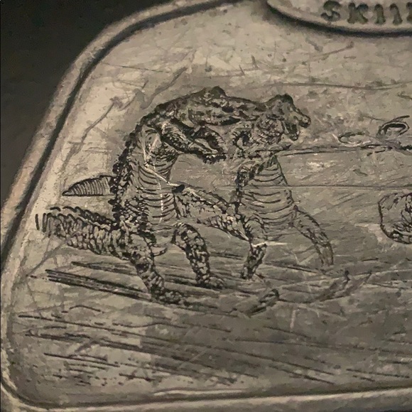 Vintage Bergamot Brass Works 1974 Joys of Skiing Silver Belt Buckle - Picture 6 of 8